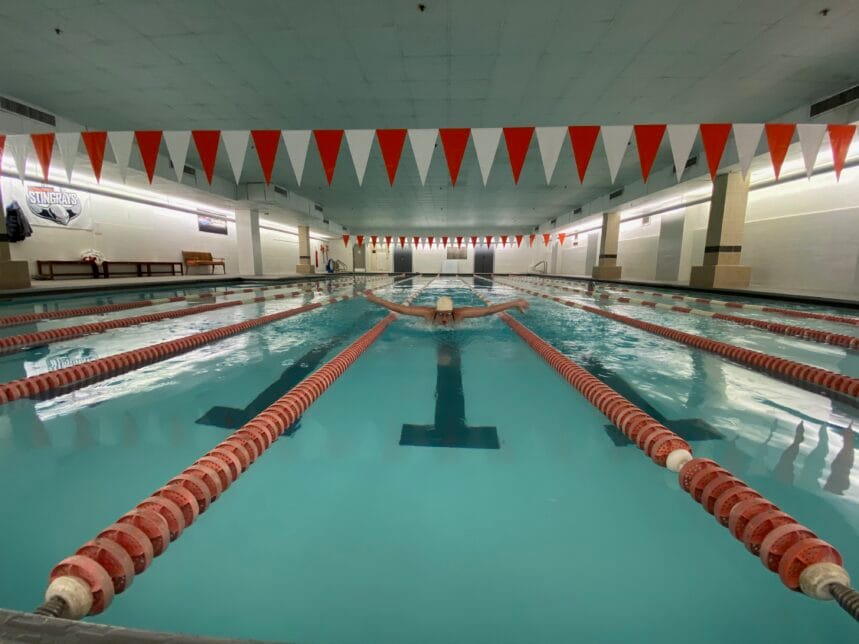 gym with indoor pool